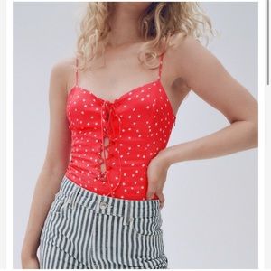 NWT Zara Satin Effect “Stars” Bodysuit